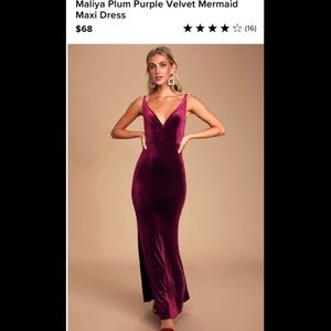 Lulus velvet maxi dress